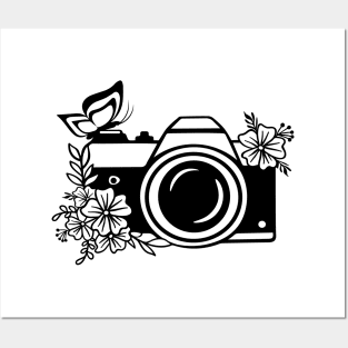 Floral Camera Shirt, Watercolor Shirt, Cameraman Shirt, Gardening Shirt, Watercolor Lover , Camera Lover, Gift For Photo Lover, Floral Shirt Posters and Art